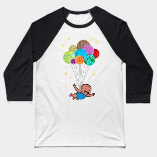 Aerospace Smiling Baby Boy Future Astronaut And Planets Baseball T-Shirt